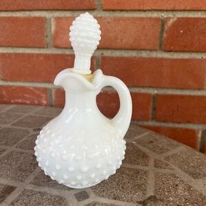 Milk Glass Hobnail Avon Decanter